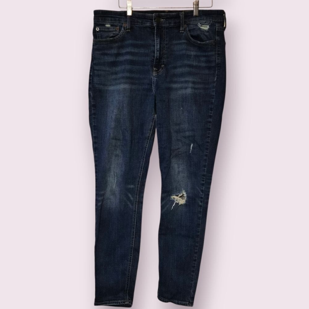 Lucky Brand Bridgette Skinny High Rise Dark Washed Denim Distressed Women's Size